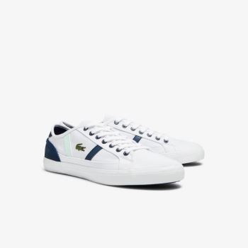 Lacoste Sideline Canvas Sneakers - Tenisky Pánské Bílé / Tmavě Blankyt | CZ-aJrD7d